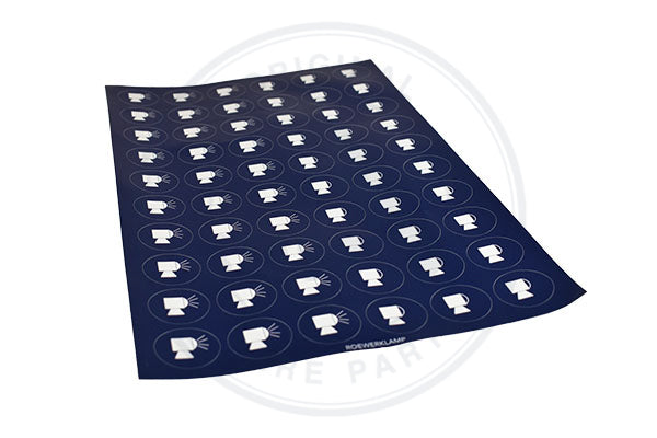 1 PAGINA = STICKER ROND 30 X WERKLAMP-AAN + 30 X W