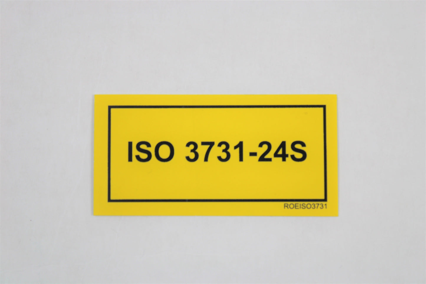 AUFKLEBER GELB "ISO 3731-24S" 60 X 30 MM