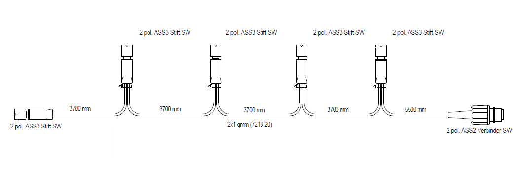 ASPOCK STANDARD SML - KETTE KABEL 4+1 X ASS3 / 1 X