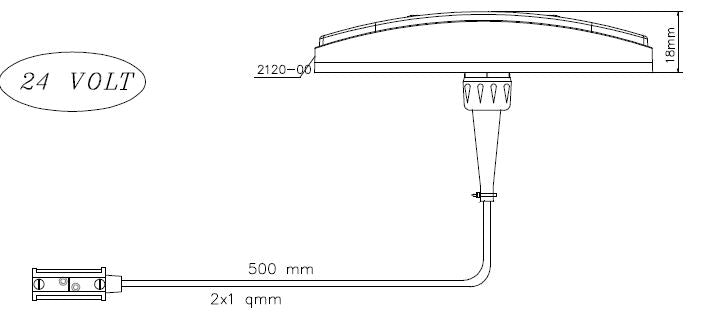 ASPOECK ORANGE LED EINBAU "UNIPOINT"-0.5M P+R