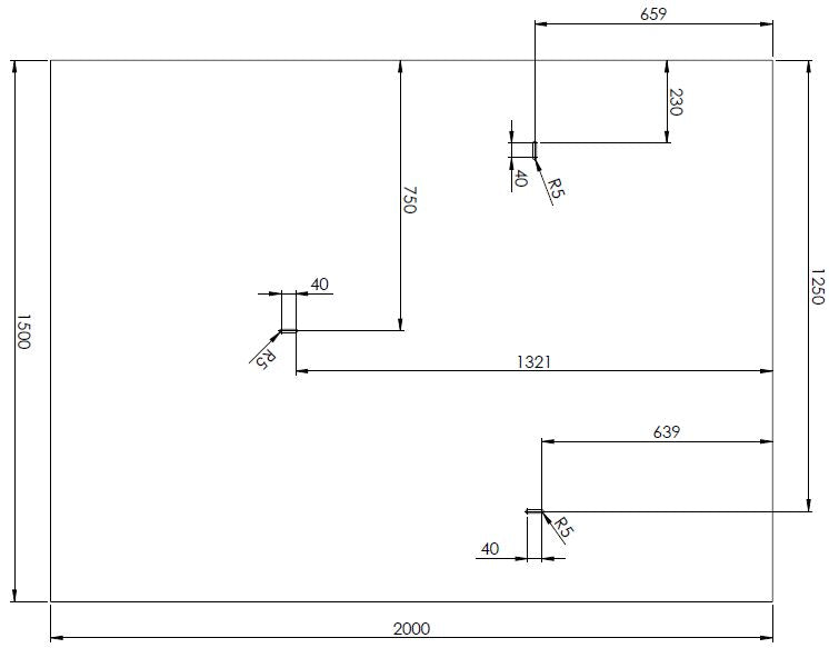 1X SLIJTPLAAT (1500X2000) X4MM