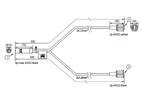 ASPOECK Y KABEL 2X ASS2 1X ASS3