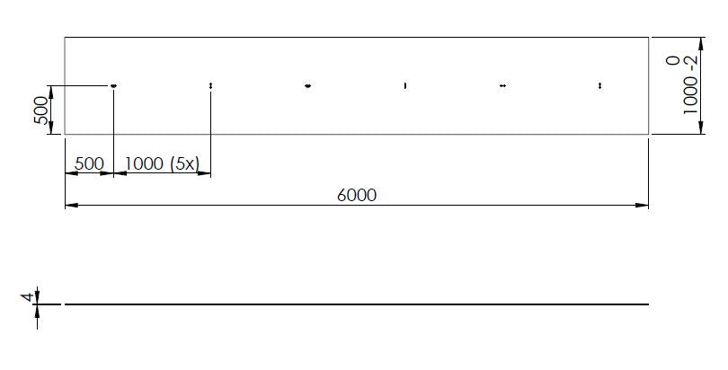 1X SLIJTPLAAT (6000X1000) X 4MM