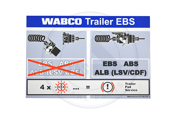 WABCO "TRAILER EBS - PAD SERVICE" STICKER