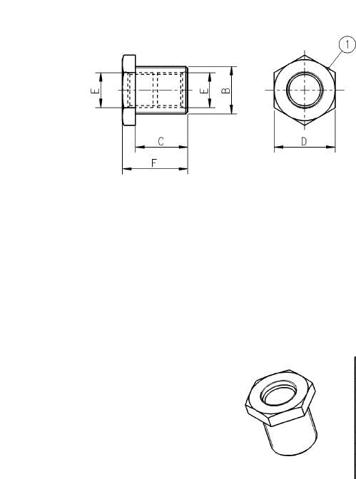 Raufoss - Brass - EX M22 transfer adapter long - I