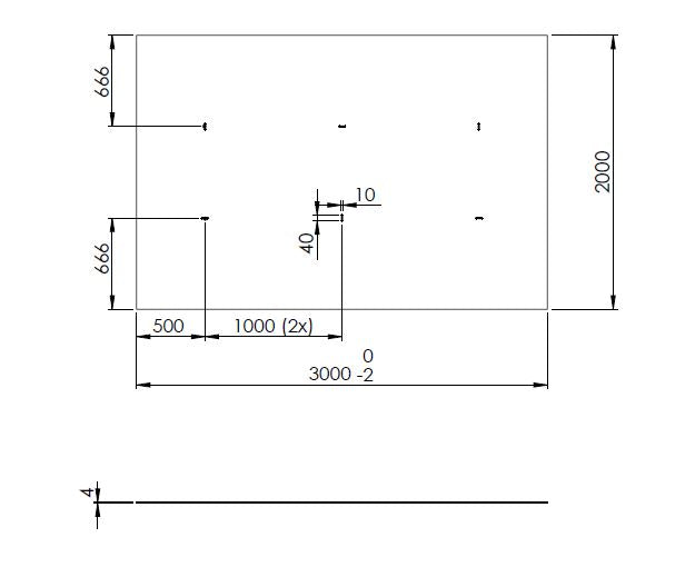 1X SLIJTPLAAT (3000X2000) X4MM