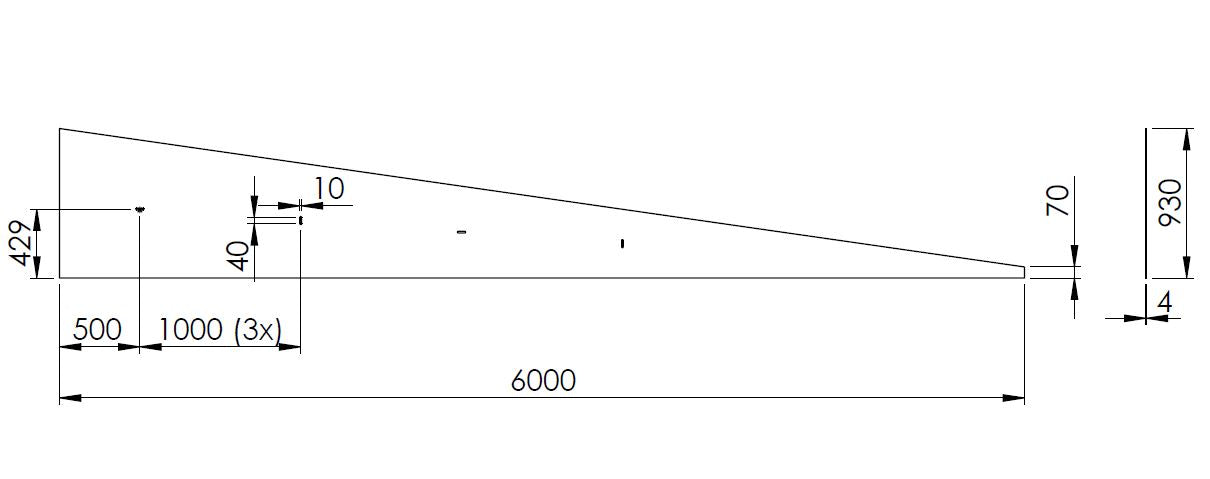 1X SLIJTPLAAT (6000X930-70) X 4MM