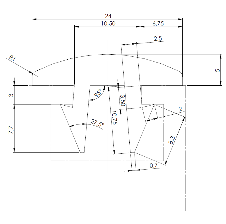 AFSLUITPROFIEL VOOR SPATLAP PROFIEL