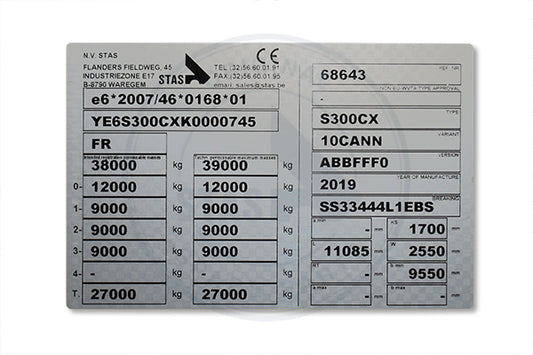 IDENTIFICATION PLATE ON STICKER