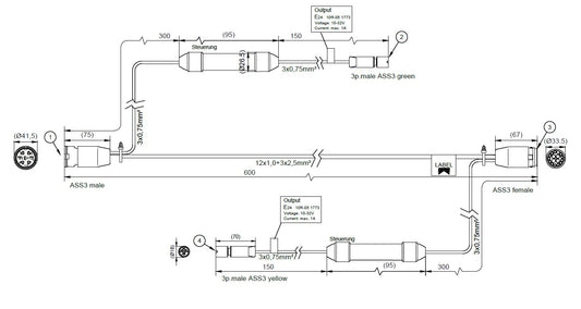KABEL FLITS SMCG ADAPT. ASS3MN/VR 2X3P.ASS3MN