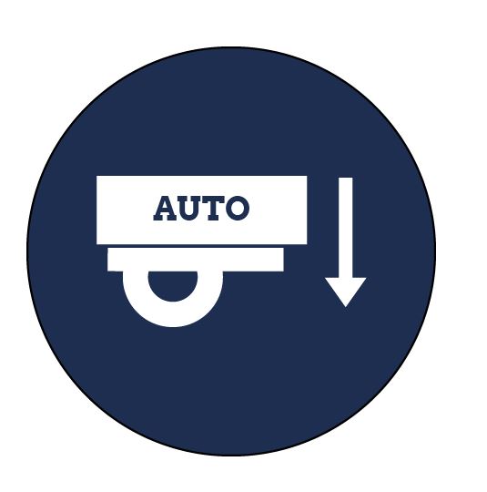 STICKER ROND AUTOMATISCH ZAKKEN AAN WIT LOGO OP BL
