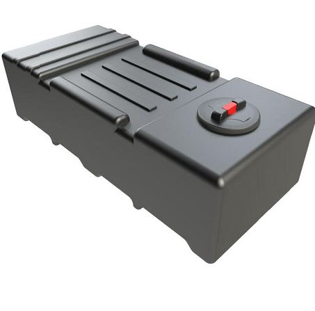 400 LITRE SQUAT TANK BLACK  1.5" OUTLET ON THE LEF