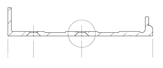ACHTERSTUK PROFIEL BIJ DWAD   L = 2460 MM -0/+10 M
