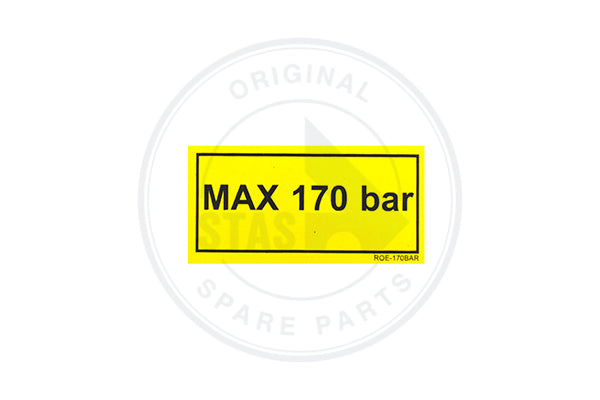 AUFKLEBER GELB "MAX 170 BAR" HYDR DRUCK 60 X 30 MM