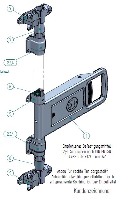 AANLASBEUGEL VOOR HESTAL CONTAINERSLOT SLUITING TY
