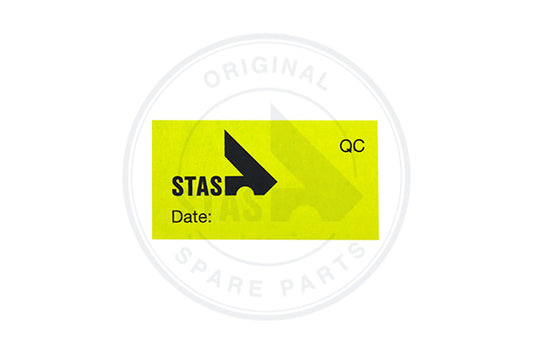 STICKER GROEN "STAS QC" 6,5 X 3,5 CM