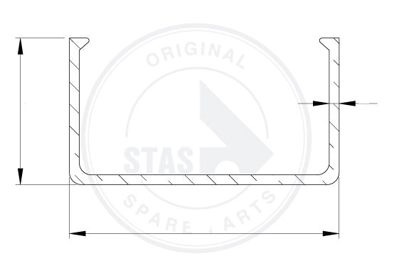 U PROFIL POUR PORTE A DEUX VANTAUX 110 X 60 X 4 MM