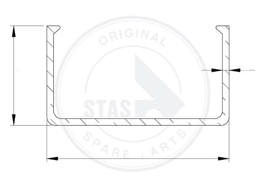 U PROFIEL VOOR WAGONACHTERDEUR 110 X 60 X 4 MM   L