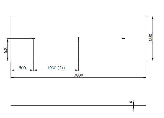 1X SLIJTPLAAT (3000X1000) X 4MM