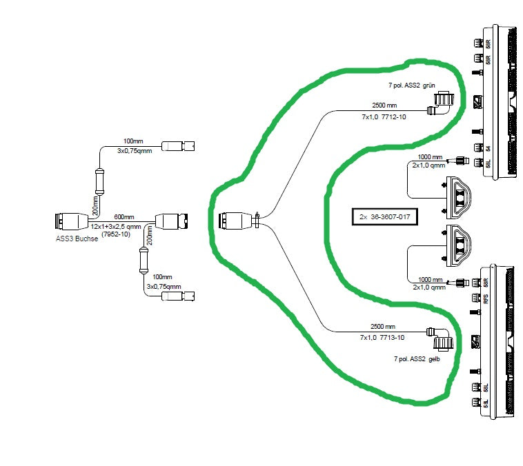 ANSCHLUSSKABEL FÜR L UND R EUROPOINT 3 LED RÜCKLIC