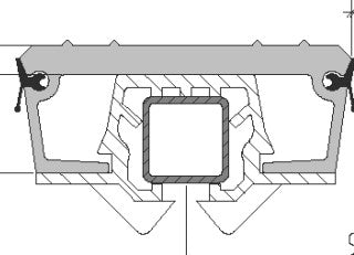 ALU BODENLATTE   GERIPPT FUR TOPPELT DICHTUNG WF 8