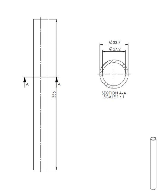 SHORT CLOSING AXLE FOR 2 HANDLES