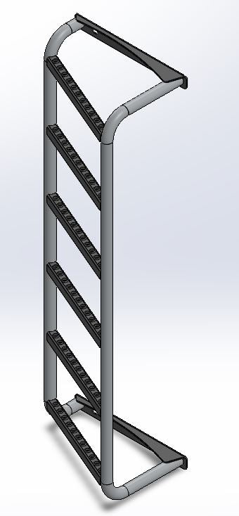 Assembly bolted ladder  - MF - right - 6 steps - P