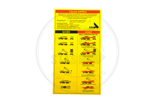 STICKER GEEL "VEILIG KIPPEN" NEDERLANDS 150 X 270