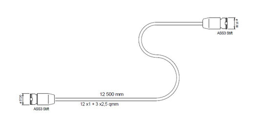 ASPOCK MAIN CABLE 12,50 METER LONG AD.2 X ASS3 MN/