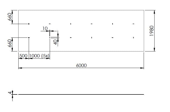 1X SLIJTPLAAT (6000X1980) X 4MM