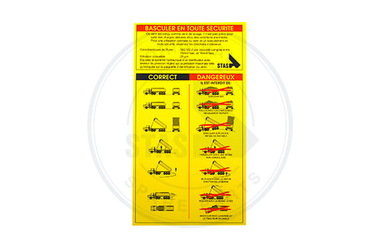 STICKER GEEL "VEILIG KIPPEN"  FRANS 150 X 270 MM