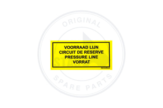 STICKER GEEL "VOORRAADLIJN"       60 X 30 MM
