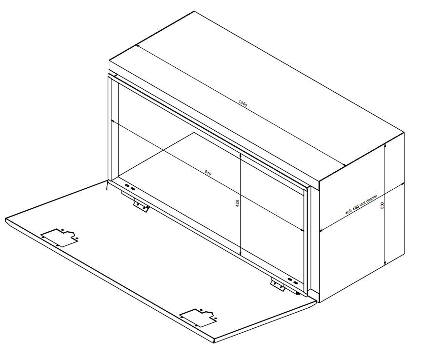 INOX WERZEUGKISTE(BXHXD) 1000 X 500 X 450 MM - 1.5