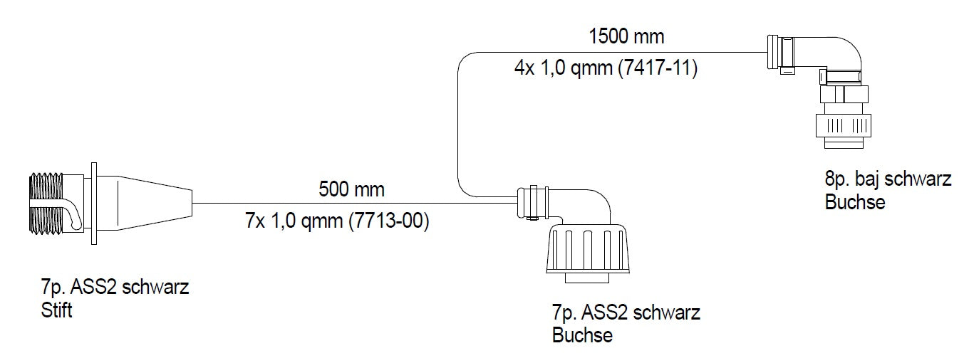 ASPOCK ADAPTERKABEL 8 POLIG - VOOR 2X3 RONDE LED