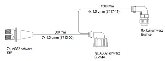 ASPOCK ADAPTERKABEL 8 POLIG - VOOR 2X3 RONDE LED