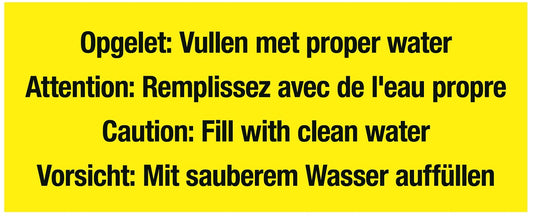 STICKER GELE VINYL – ZWARTE DRUK 8 CM X 25 CM: "VU