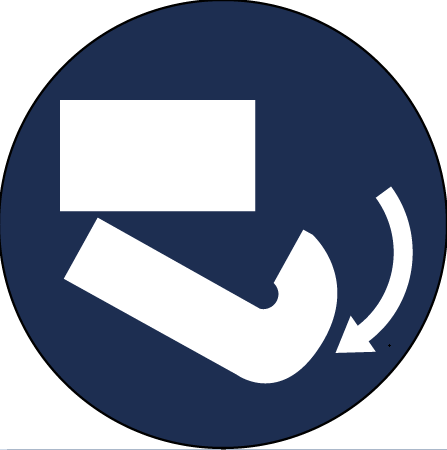 STICKER ROND SLUITHAAK-OPEN WIT LOGO OP BLAUWE ACH