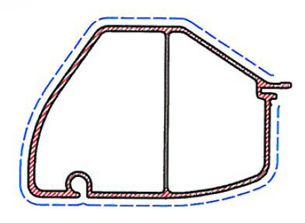 TOP PROFILE TPX (STAS_BX)  L = 9555 MM +10/-0 MM