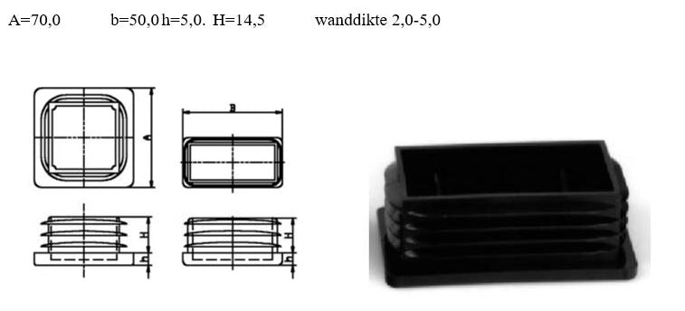 INDOP "PE" 70 X 50 VOOR BOVENRAND ZELFLOSSER