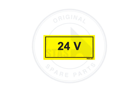 STICKER GELB "24V"       60 X 30 MM