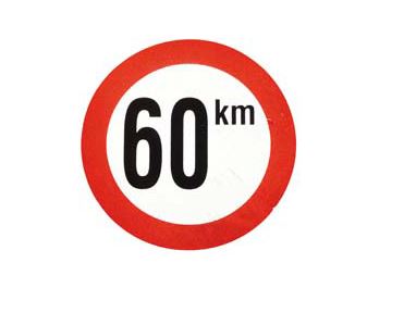 60 KM STICKER - BELGIE - NIET REFLECTEREND