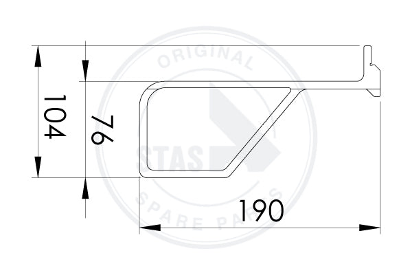 ACHTERSTUK PROFIEL BIJ WAGONDEUR SCHUIN    L = 253