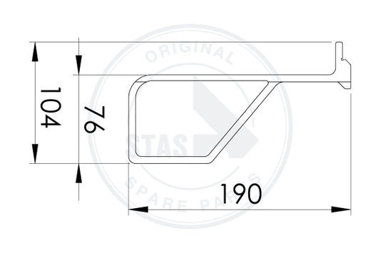 ACHTERSTUK PROFIEL BIJ WAGONDEUR SCHUIN    L = 253