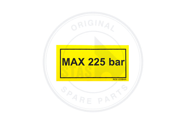STICKER GELB "MAX 225 BAR " HYDR DRUCK  60 X 30 MM