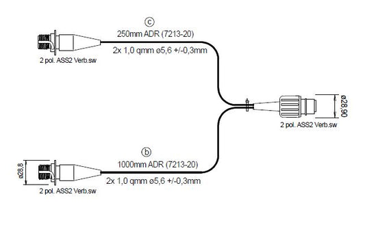 ASPOECK "Y" CONNECTOR 2X1 QMM 250 MM - 1000 MM ASS