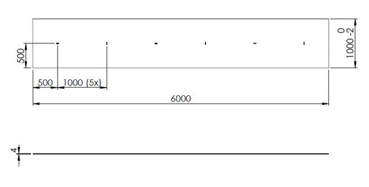 1X SLIJTPLAAT (6000X1000) X 4MM