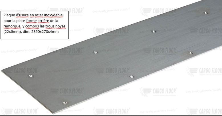 OPTION PLAQUE D'USURE INOX 6MM A L'ARIERE CARGO FL