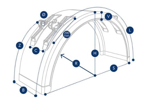 VLEUGEL MET MONTAGERAIL (GELEVERD MET MONTAGEKLEM)
