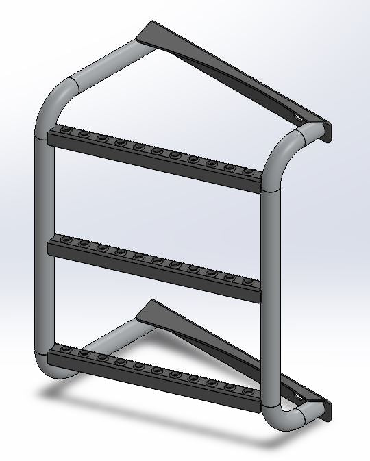 ASSEMBLY BOLTED LADDER  - MF - LEFT - 3 STEPS - PA