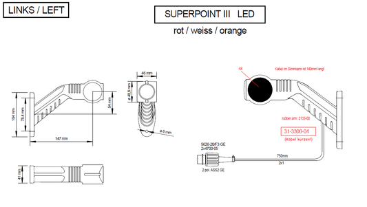 LED PENDULUM LAMP  SUPERPOINT 3 LEFT ISOLATED ON V